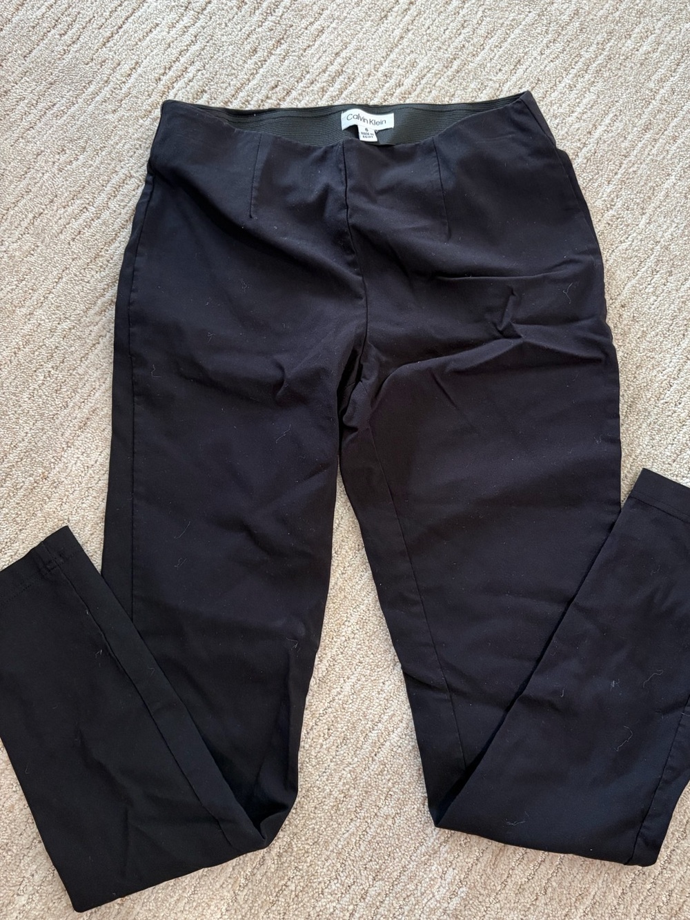 Calvin Klein Black High-Waist Ponte Pants